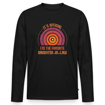 Je suis la belle-fille préférée - T-shirt manches longues Premium bio Homme - noir - Devant - Nico (187cm)