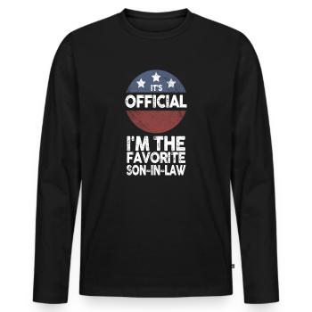 C’est le gendre préféré officiel - T-shirt manches longues Premium bio Homme - noir - Devant - Nico (187cm)