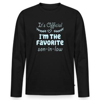 C’est le gendre préféré officiel - T-shirt manches longues Premium bio Homme - noir - Devant - Nico (187cm)
