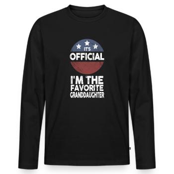 Je suis la petite-fille préférée - T-shirt manches longues Premium bio Homme - noir - Devant - Nico (187cm)