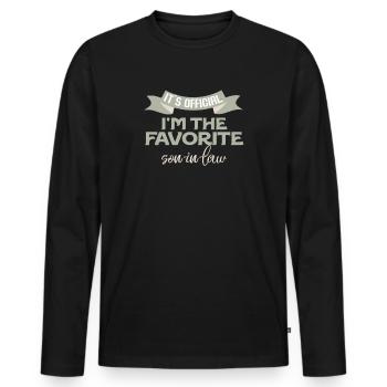 C’est le gendre préféré officiel - T-shirt manches longues Premium bio Homme - noir - Devant - Nico (187cm)