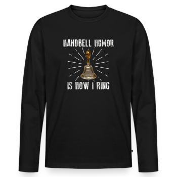 Chor Musik Instrument Handglocke Chor - Männer Premium Bio Langarmshirt - Schwarz - Vorne - Nico (187cm)