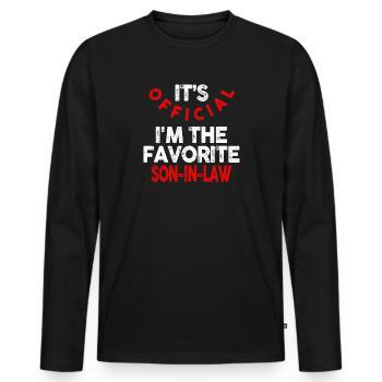 C’est le gendre préféré officiel - T-shirt manches longues Premium bio Homme - noir - Devant - Nico (187cm)