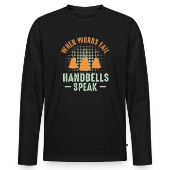 Chorale Instrument de musique Cloche à main Chorale - T-shirt manches longues Premium bio Homme - noir - Devant - Nico (187cm)