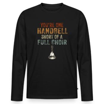 Chorale Instrument de musique Cloche à main Chorale - T-shirt manches longues Premium bio Homme - noir - Devant - Nico (187cm)