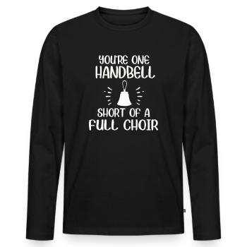Chor Musik Instrument Handglocke Chor - Männer Premium Bio Langarmshirt - Schwarz - Vorne - Nico (187cm)