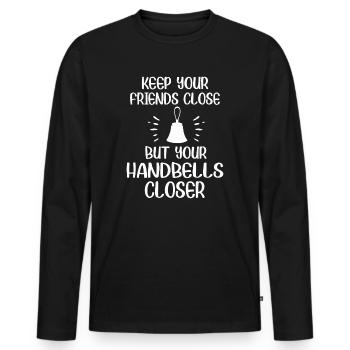 Chor Musik Instrument Handglocke Chor - Männer Premium Bio Langarmshirt - Schwarz - Vorne - Nico (187cm)