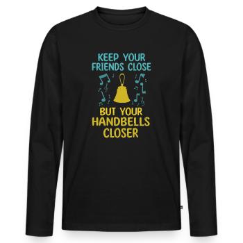 Chorale Instrument de musique Cloche à main Chorale - T-shirt manches longues Premium bio Homme - noir - Devant - Nico (187cm)