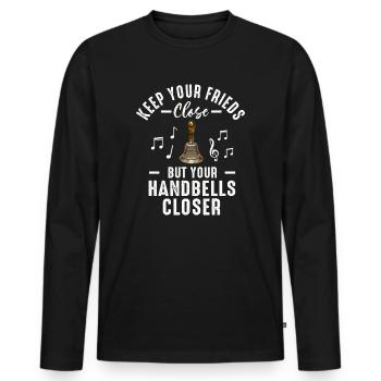 Chorale Instrument de musique Cloche à main Chorale - T-shirt manches longues Premium bio Homme - noir - Devant - Nico (187cm)