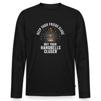 Chor Musik Instrument Handglocke Chor - Männer Premium Bio Langarmshirt - Schwarz - Vorne - Nico (187cm)