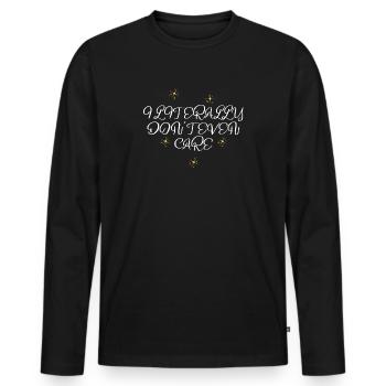Je ne m’en soucie même pas - T-shirt manches longues Premium bio Homme - noir - Devant - Nico (187cm)