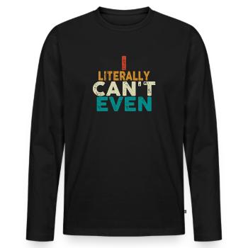 Je ne m’en soucie même pas - T-shirt manches longues Premium bio Homme - noir - Devant - Nico (187cm)