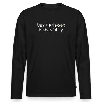 Mutterschaft ist mein Dienst - Männer Premium Bio Langarmshirt - Schwarz - Vorne - Nico (187cm)