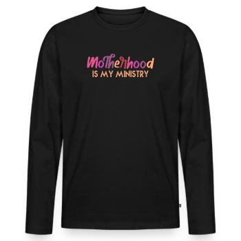 Mutterschaft ist mein Dienst - Männer Premium Bio Langarmshirt - Schwarz - Vorne - Nico (187cm)