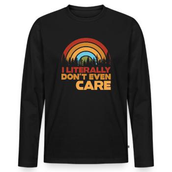 Je ne m’en soucie même pas - T-shirt manches longues Premium bio Homme - noir - Devant - Nico (187cm)