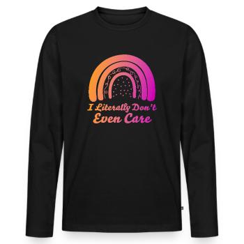 Je ne m’en soucie même pas - T-shirt manches longues Premium bio Homme - noir - Devant - Nico (187cm)
