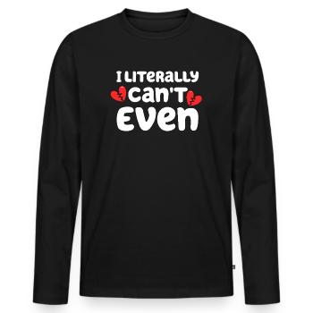 Je ne m’en soucie même pas - T-shirt manches longues Premium bio Homme - noir - Devant - Nico (187cm)