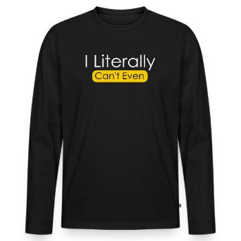 Je ne m’en soucie même pas - T-shirt manches longues Premium bio Homme - noir - Devant - Nico (187cm)