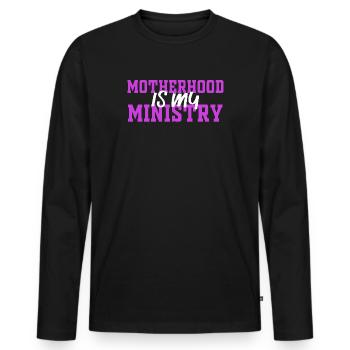 Mutterschaft ist mein Dienst - Männer Premium Bio Langarmshirt - Schwarz - Vorne - Nico (187cm)