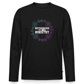 Mutterschaft ist mein Dienst - Männer Premium Bio Langarmshirt - Schwarz - Vorne - Nico (187cm)
