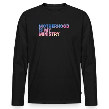 Mutterschaft ist mein Dienst - Männer Premium Bio Langarmshirt - Schwarz - Vorne - Nico (187cm)