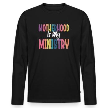 Mutterschaft ist mein Dienst - Männer Premium Bio Langarmshirt - Schwarz - Vorne - Nico (187cm)