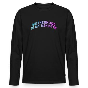 Mutterschaft ist mein Dienst - Männer Premium Bio Langarmshirt - Schwarz - Vorne - Nico (187cm)