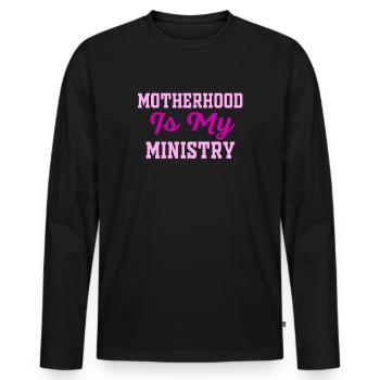 Mutterschaft ist mein Dienst - Männer Premium Bio Langarmshirt - Schwarz - Vorne - Nico (187cm)