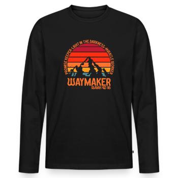 Waymaker Promise Keeper Miracle Worker - Men's Premium Organic Long Sleeve Shirt - black - Front - Nico (187cm)
