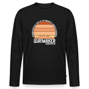 Waymaker Promise Keeper Miracle Worker - Men's Premium Organic Long Sleeve Shirt - black - Front - Nico (187cm)