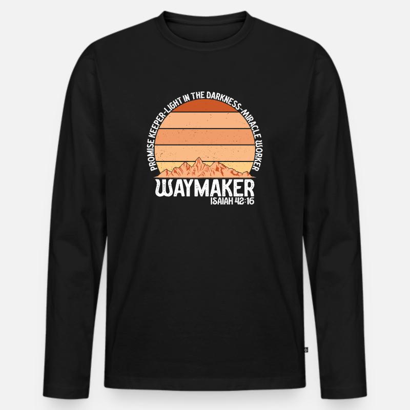 Wegweiser, Versprechenshüter, Wundertäter - Männer Premium Bio Langarmshirt - Schwarz