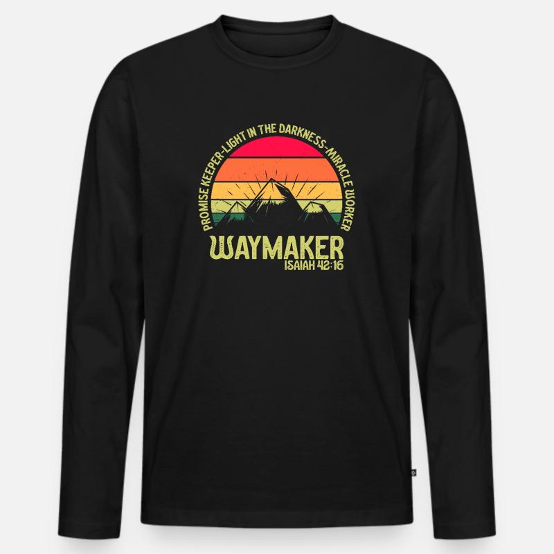 Wegweiser, Versprechenshüter, Wundertäter - Männer Premium Bio Langarmshirt - Schwarz