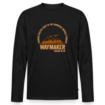 Waymaker Promise Keeper Miracle Worker - Men's Premium Organic Long Sleeve Shirt - black - Front - Nico (187cm)