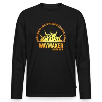 Waymaker Promise Keeper Miracle Worker - Men's Premium Organic Long Sleeve Shirt - black - Front - Nico (187cm)