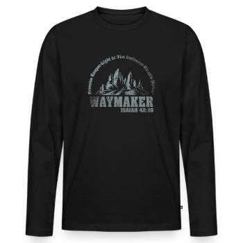 Waymaker Promise Keeper Miracle Worker - Men's Premium Organic Long Sleeve Shirt - black - Front - Nico (187cm)