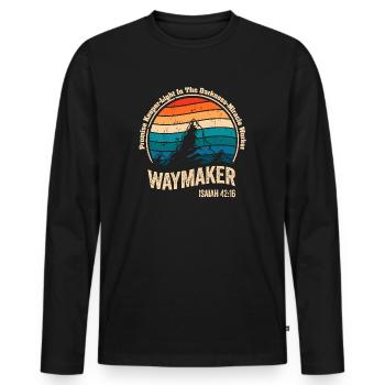 Waymaker Promise Keeper Miracle Worker - Men's Premium Organic Long Sleeve Shirt - black - Front - Nico (187cm)