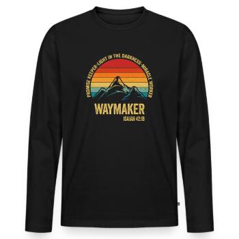 Waymaker Promise Keeper Miracle Worker - Men's Premium Organic Long Sleeve Shirt - black - Front - Nico (187cm)