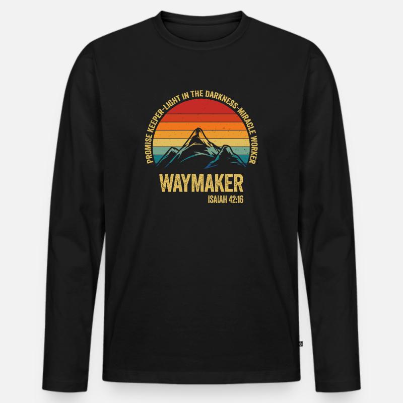 Wegweiser, Versprechenshüter, Wundertäter - Männer Premium Bio Langarmshirt - Schwarz