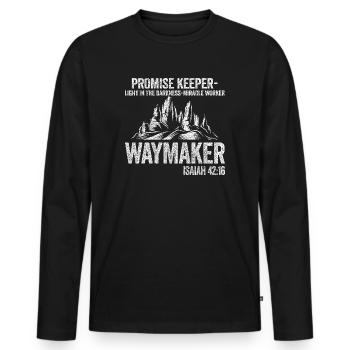 Waymaker Promise Keeper Miracle Worker - Men's Premium Organic Long Sleeve Shirt - black - Front - Nico (187cm)