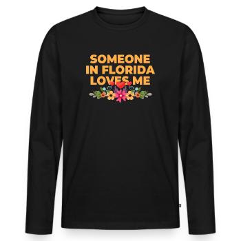 Jemand in Florida liebt mich - Männer Premium Bio Langarmshirt - Schwarz - Vorne - Nico (187cm)