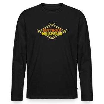 Butthole Whisperer - Men's Premium Organic Long Sleeve Shirt - black - Front - Nico (187cm)