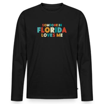 Jemand in Florida liebt mich - Männer Premium Bio Langarmshirt - Schwarz - Vorne - Nico (187cm)