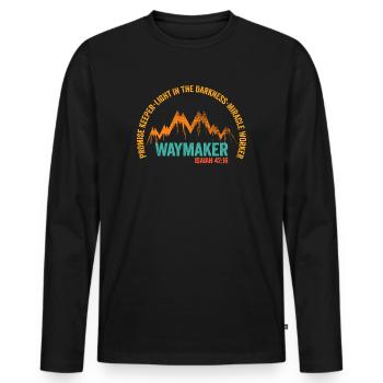 Waymaker Promise Keeper Miracle Worker - Men's Premium Organic Long Sleeve Shirt - black - Front - Nico (187cm)