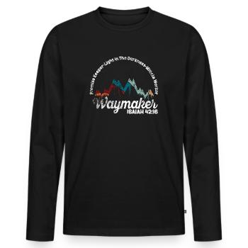Waymaker Promise Keeper Miracle Worker - Men's Premium Organic Long Sleeve Shirt - black - Front - Nico (187cm)