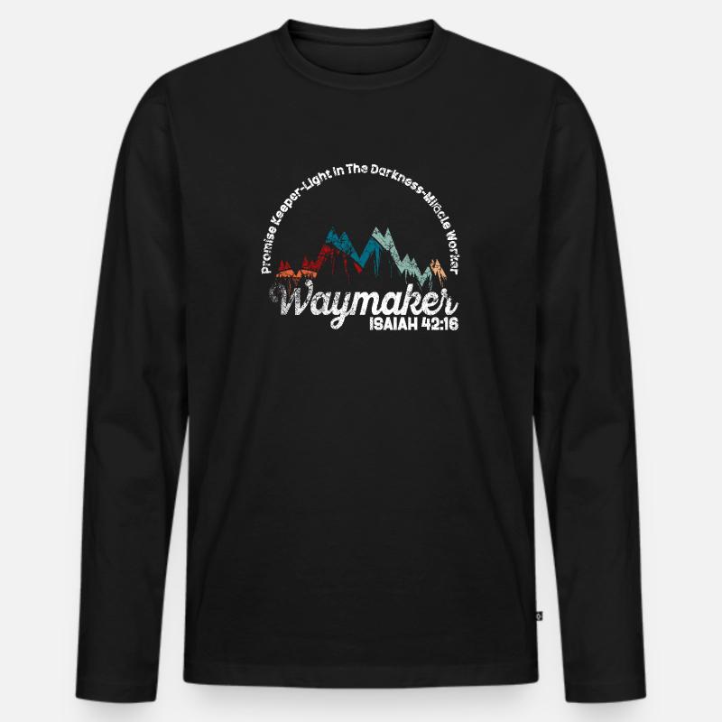 Wegweiser, Versprechenshüter, Wundertäter - Männer Premium Bio Langarmshirt - Schwarz