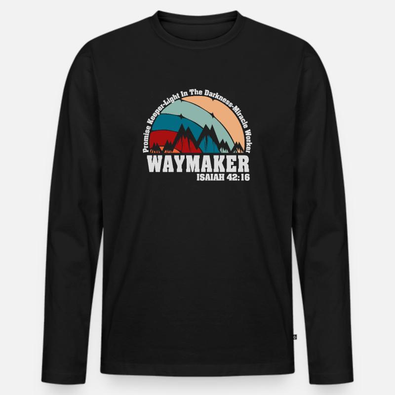 Wegweiser, Versprechenshüter, Wundertäter - Männer Premium Bio Langarmshirt - Schwarz