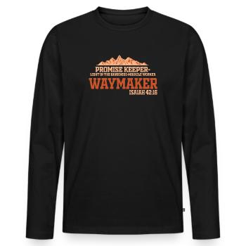 Waymaker Promise Keeper Miracle Worker - Men's Premium Organic Long Sleeve Shirt - black - Front - Nico (187cm)