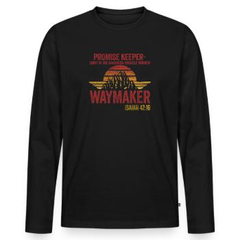 Waymaker Promise Keeper Miracle Worker - Men's Premium Organic Long Sleeve Shirt - black - Front - Nico (187cm)