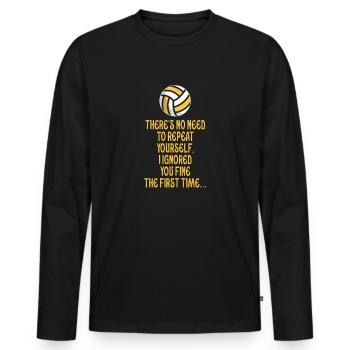 Il n’est pas nécessaire de se répéter - T-shirt manches longues Premium bio Homme - noir - Devant - Nico (187cm)