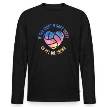 Wenn Sie ein Softeis wollen, holen Sie sich Eis - Männer Premium Bio Langarmshirt - Schwarz - Vorne - Nico (187cm)